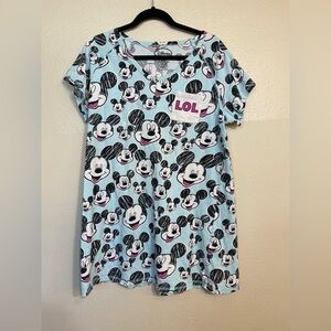 Disney Pajamas - Blue Mickey Mouse Design 100% cotton size L/XL. 14-18 women’s